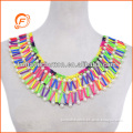 vivid color crochet plastic beaded collar motif